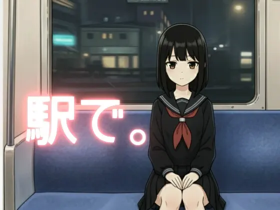 駅で。