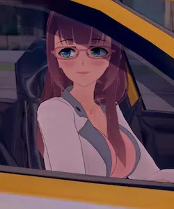 可爱熟女出租车司机
