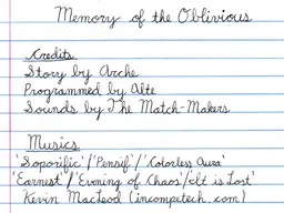 Memory of the Oblivious